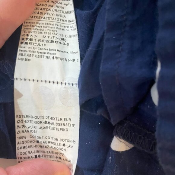 United Colors of BENETTON polka dot navy dress 1year old size- 100% cotton - Picture 4 of 6